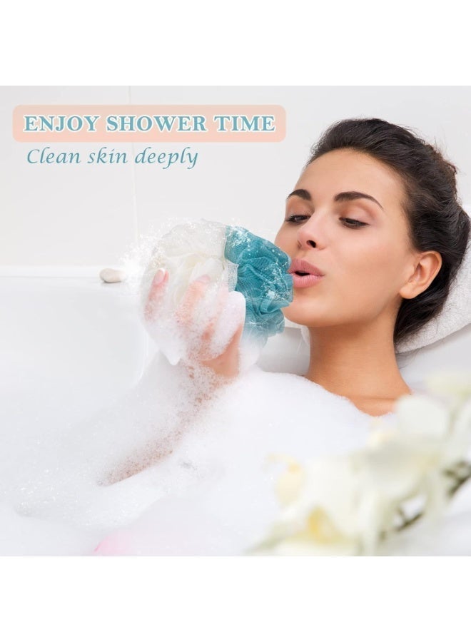 يفة استحمام اسفنجة شبكية ناعمة لغسل الجسم، اسفنجة استحمام لتقشير الجسم للنساء والرجال - اكسسوارات الاستحمام (1 قطعة- متعددة الألوان) - Image 3